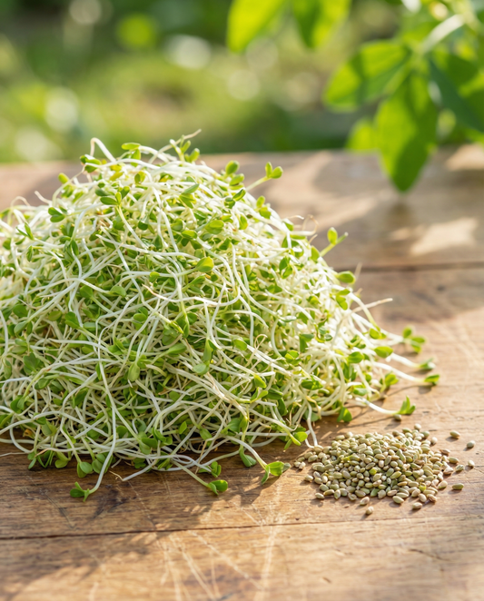 Alfalfa-Sprossen 250g Gemüse (Medicago sativa) – Bio-Keimsprossen von SeedsChoice