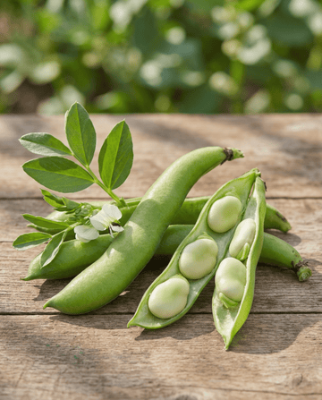 Broad Bean Threefold White 100g (Vicia faba) – annual vegetable seeds from SeedsChoice