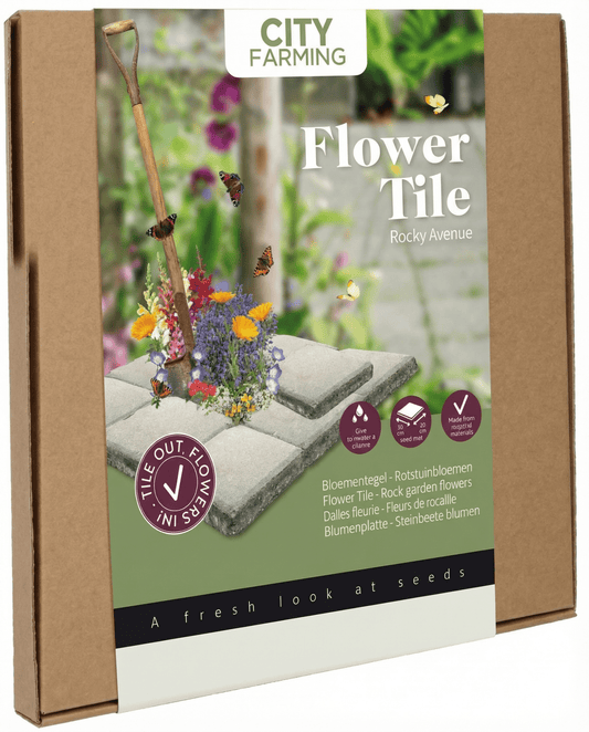 Steingarten-Blumensamen-Set mit Kokostablette und Jutematte – Gartenzubehör von SeedsChoice