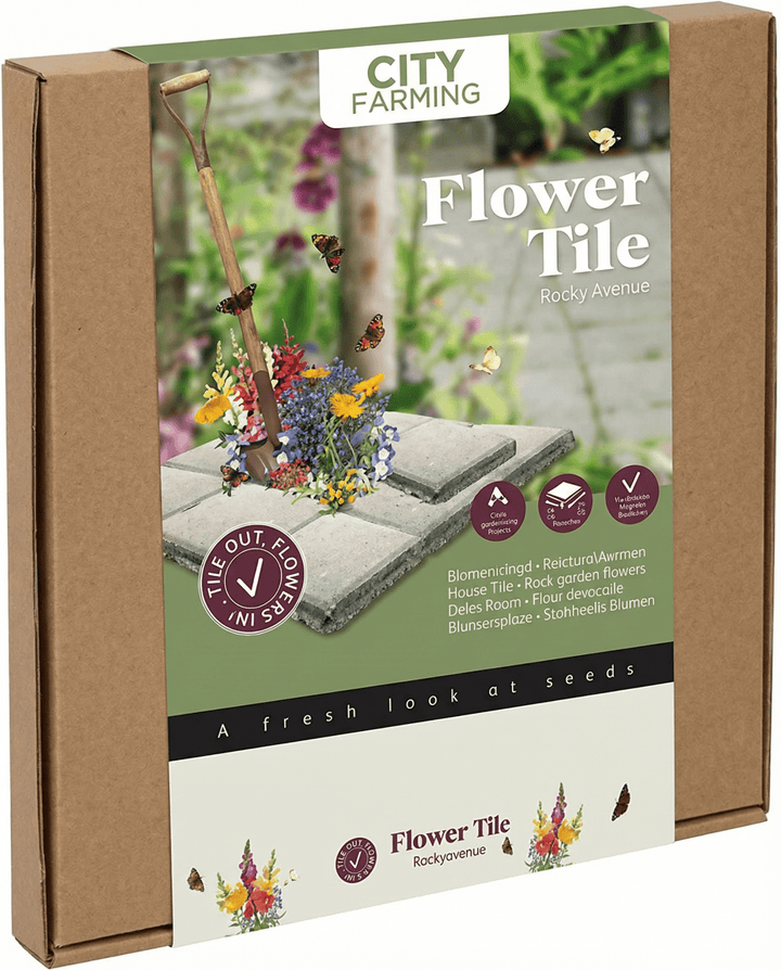 Steingarten-Blumensamen-Set mit Kokostablette und Jutematte