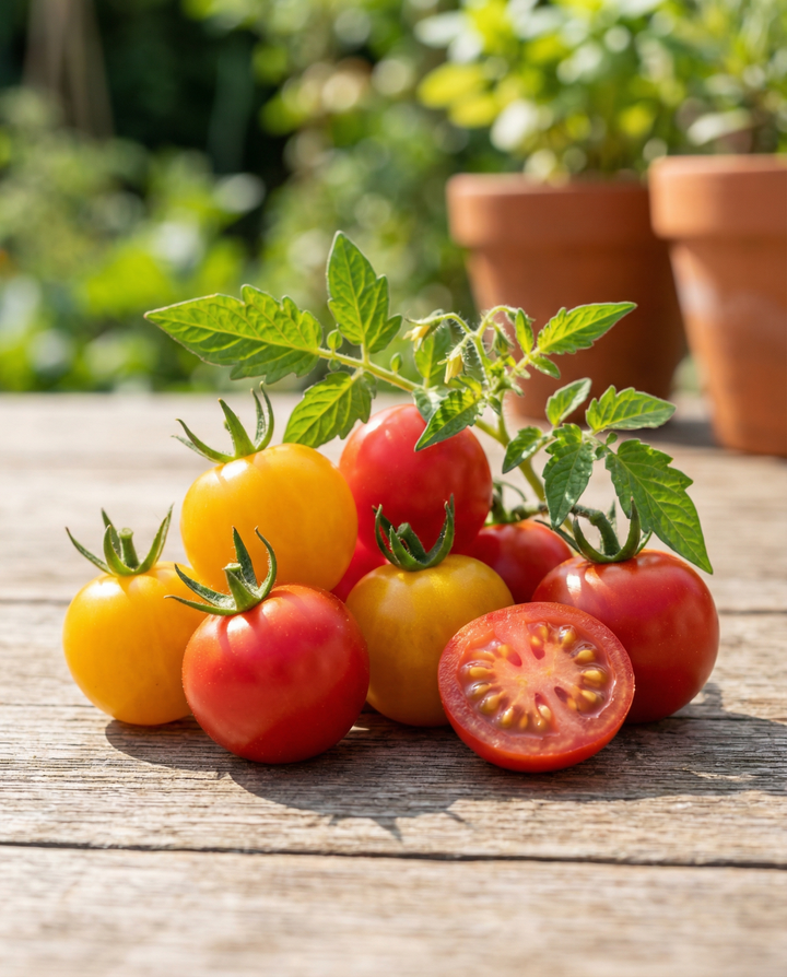 Süße Kirschtomaten Mini-Gewächshaus Samen (Solanum lycopersicum) – Anzuchtset