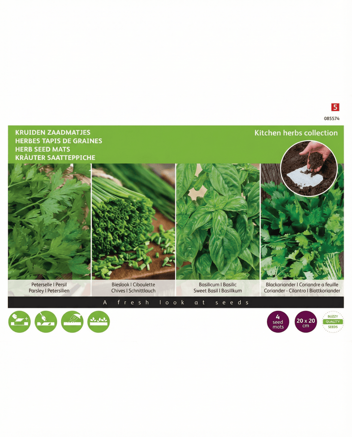 Saatmatten 4er-Pack 20x20 cm Samen (Petroselinum crispum) – Saatmatten