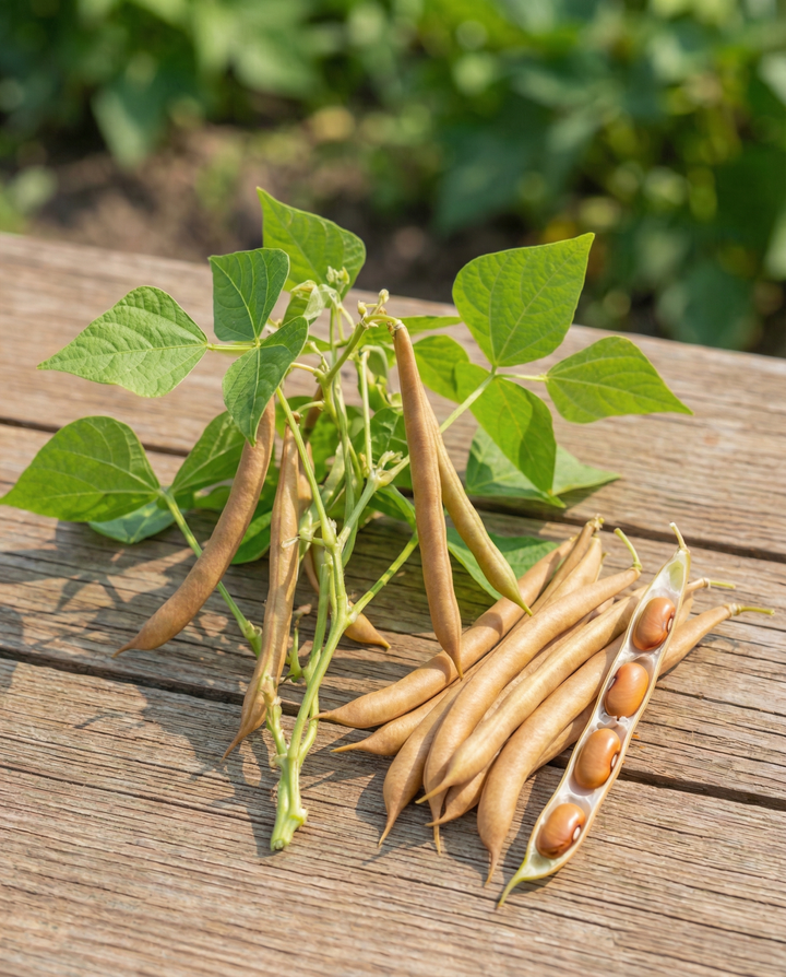 Buschbohnen Brown Dutch 25g Samen (Phaseolus vulgaris) – einjähriges Gemüse